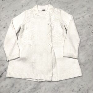 Janie and Jack Cream Knit Button Front Cardigan Sweater Girls Size 4